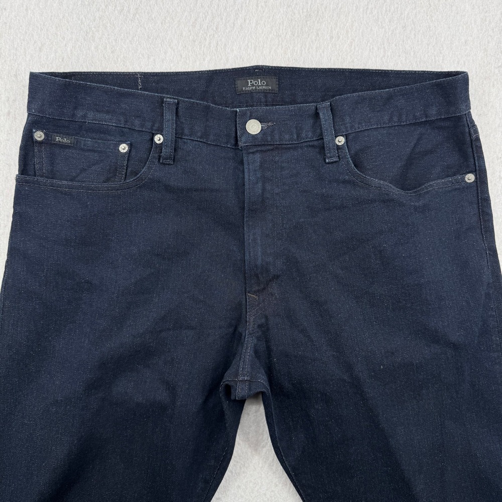 Polo Ralph Lauren Hampton Relaxed Straight Jeans Mens 36x34 Dark Indigo Blue